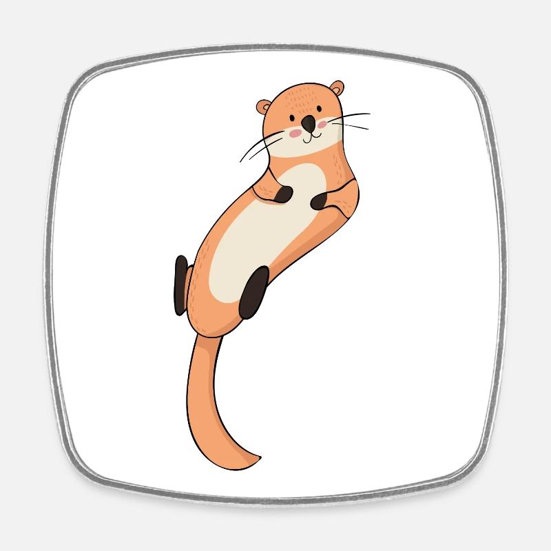 Otter - Viereckiger Kühlschrankmagnet - Weiß