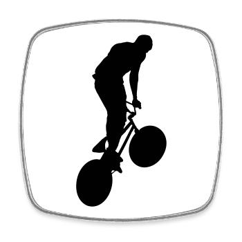 Vélo BMX - Magnet carré - blanc - Devant