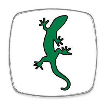 Eidechse Salamander Gecko - Viereckiger Kühlschrankmagnet - Weiß - Vorne