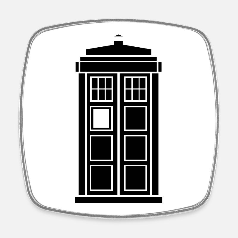 TARDIS - Magnet carré - blanc