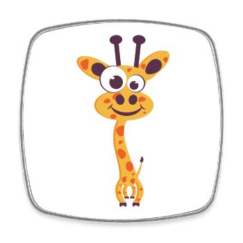 Giraffe Cartoon Yellow einzigartiges Lächeln - Viereckiger Kühlschrankmagnet - Weiß - Vorne