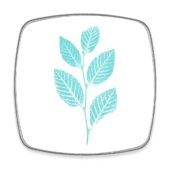 Leaf branch / leaves beech forest - Square fridge magnet - white - Front