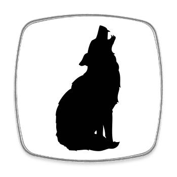 Loup - Magnet carré - blanc - Devant