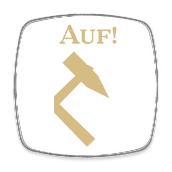 Partnershirt - Glück Auf! - Auf - Viereckiger Kühlschrankmagnet - Weiß - Vorne