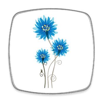 Schöne Blaue Blumen - Frühling - Sommer - Natur - Viereckiger Kühlschrankmagnet - Weiß - Vorne