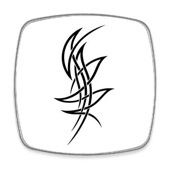 Filigranes Tribal Tattoo Ornament - Viereckiger Kühlschrankmagnet - Weiß - Vorne