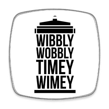wibbly wobbly timey wimey - Magnet carré - blanc - Devant