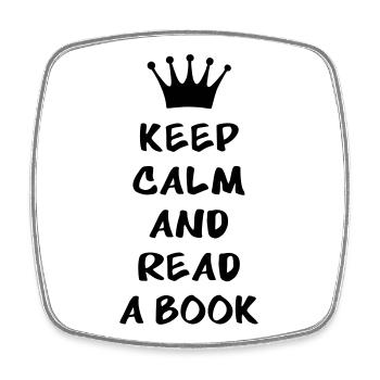 Keep calm and read a book - Viereckiger Kühlschrankmagnet - Weiß - Vorne