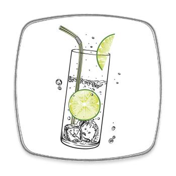 Limetten Limonade Sommer Limo - Viereckiger Kühlschrankmagnet - Weiß - Vorne