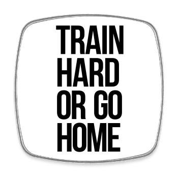 train hard - Viereckiger Kühlschrankmagnet - Weiß - Vorne