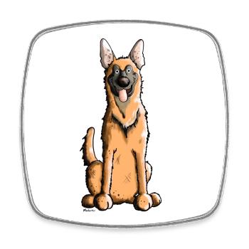 Happy Malinois - Belgian Shepherd Dog - Square fridge magnet - white - Front