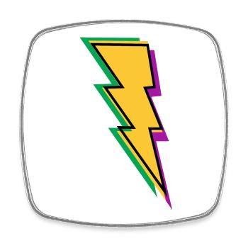 Flash Lightning - Square fridge magnet - white - Front