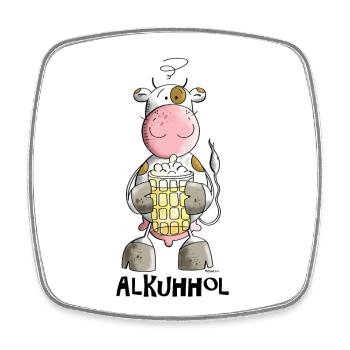 Alkuhhol - Viereckiger Kühlschrankmagnet - Weiß - Vorne