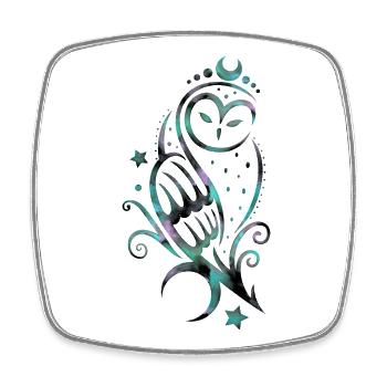Owl Snowy Owl Watercolor - Square fridge magnet - white - Front