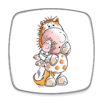 Horse with Unicorn - Square fridge magnet - white - Front