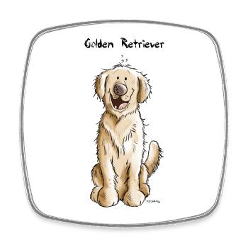 Süßer Golden Retriever - Viereckiger Kühlschrankmagnet - Weiß - Vorne