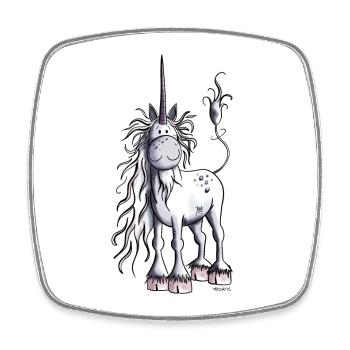 Es ist Einhorn Zeit - Viereckiger Kühlschrankmagnet - Weiß - Vorne