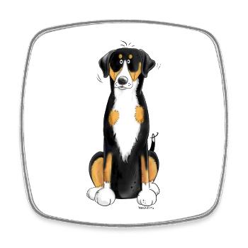 Motif drôle de chien Sennenhund I Comle Entlebucher I - Magnet carré - blanc - Devant