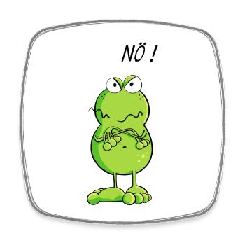 Frosch sagt einfach mal Nö - Viereckiger Kühlschrankmagnet - Weiß - Vorne