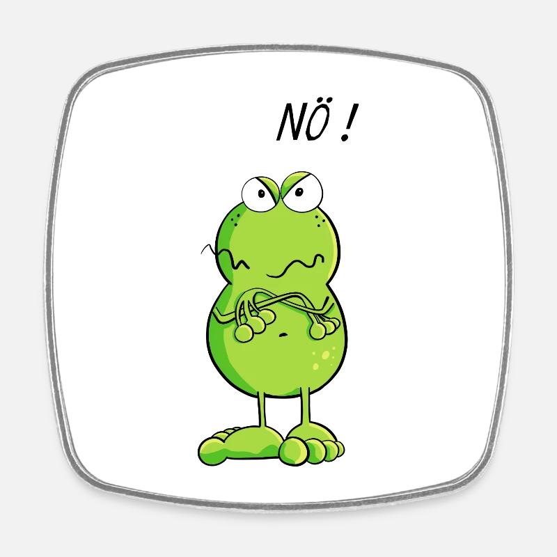 Frosch sagt einfach mal Nö - Viereckiger Kühlschrankmagnet - Weiß