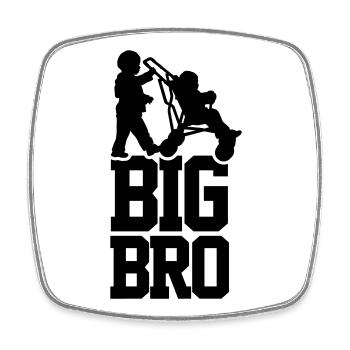 Big Bro - Viereckiger Kühlschrankmagnet - Weiß - Vorne