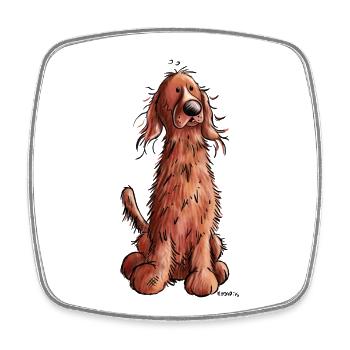 Cute Irish Red Setter - Dog - Dogs - Square fridge magnet - white - Front