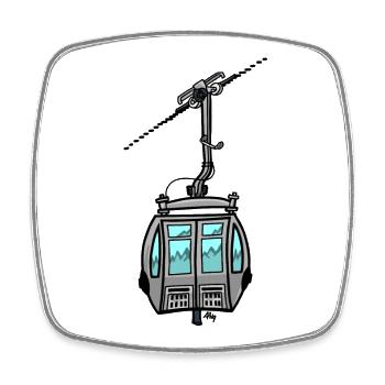 0851 loose gondola - Square fridge magnet - white - Front