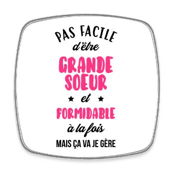 Soeur Soeurette Frère Naissance Bébé Sœur - Magnet carré - blanc - Devant