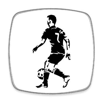 Fussballspieler Sport - Viereckiger Kühlschrankmagnet - Weiß - Vorne
