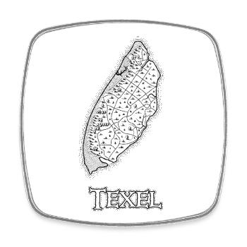 Texel | Antique map | Treasure map - Square fridge magnet - white - Front