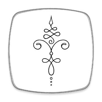 Unalome Tattoo Ornament Verzierung Cute Dekorat - Viereckiger Kühlschrankmagnet - Weiß - Vorne