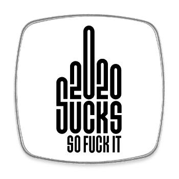 2020 saugt so fick es Logo Mittelfinger fick dich - Viereckiger Kühlschrankmagnet - Weiß - Vorne