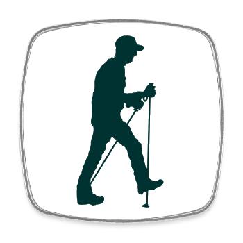 Wanderwandern Nordic Walking - Viereckiger Kühlschrankmagnet - Weiß - Vorne