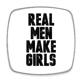 Real Men make girls Papa vater Mädchen Geschenk - Viereckiger Kühlschrankmagnet - Weiß - Vorne