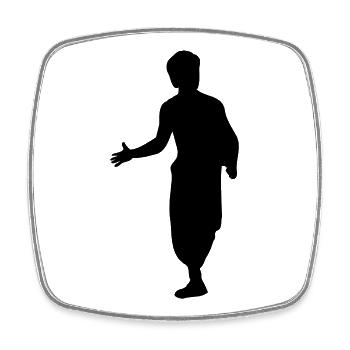 Bruce Lee und Action Kung Fu Escrima Schattenfigur - Viereckiger Kühlschrankmagnet - Weiß - Vorne