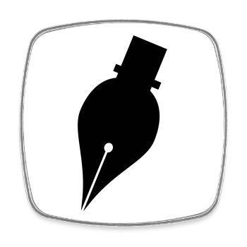 Writing pen or ink pen logo for writer - Square fridge magnet - white - Front