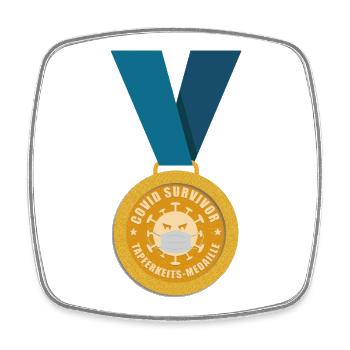 MÉDAILLE DE BRAVOURE Covid-19 - Magnet carré - blanc - Devant