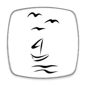 Sailboat Northern Germany Sailor Sailor Captain - Square fridge magnet - white - Front