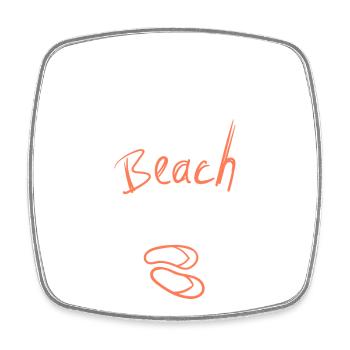 Don't Worry Beach Happy Summer Saying - Square fridge magnet - white - Front
