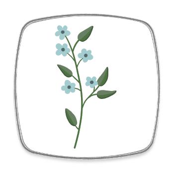 Flower light blue - Square fridge magnet - white - Front
