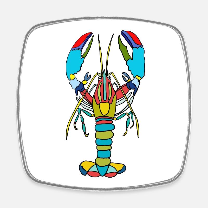 Crabe coloré style néon - Magnet carré - blanc