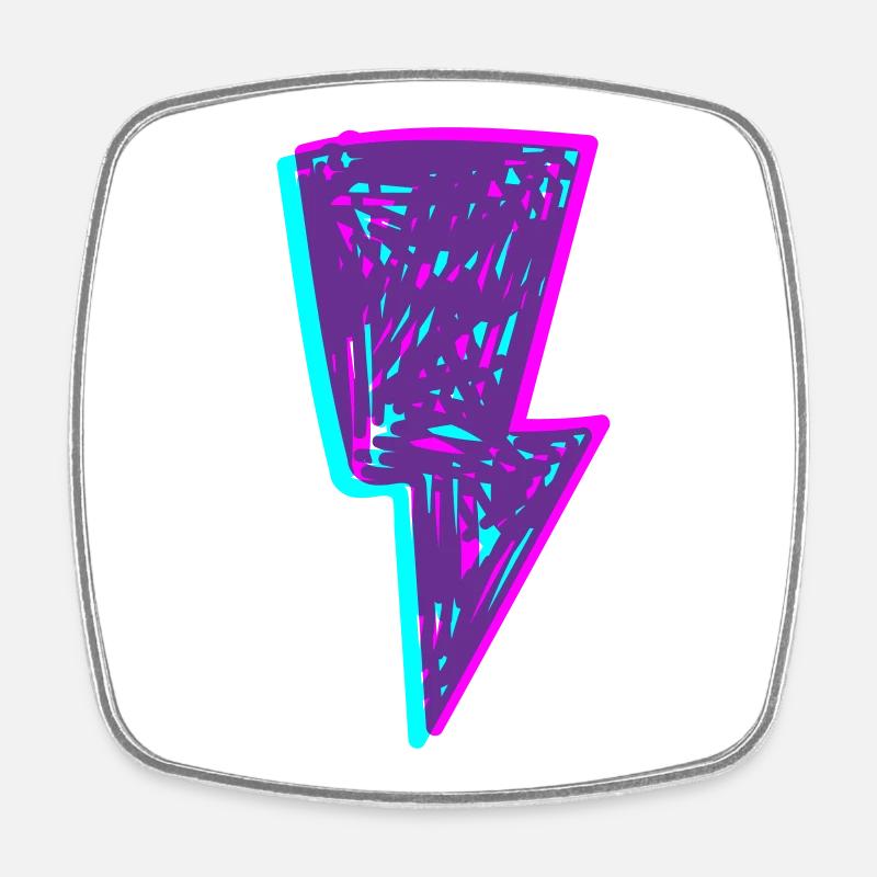 Psychedelic Neon Beam - Square fridge magnet - white