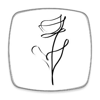 rose - Square fridge magnet - white - Front