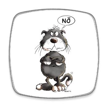 Schwarze Nö Katze I Katzenmotiv Comic Statement - Viereckiger Kühlschrankmagnet - Weiß - Vorne
