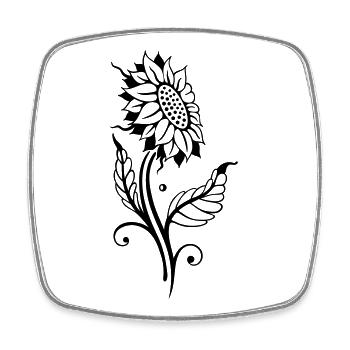 Sonnenblume Sonne Sommer - Viereckiger Kühlschrankmagnet - Weiß - Vorne