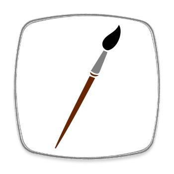 paint brush - Square fridge magnet - white - Front