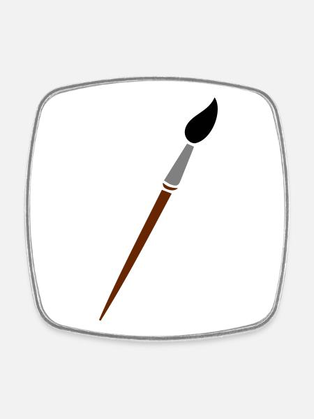 paint brush - Square fridge magnet - white