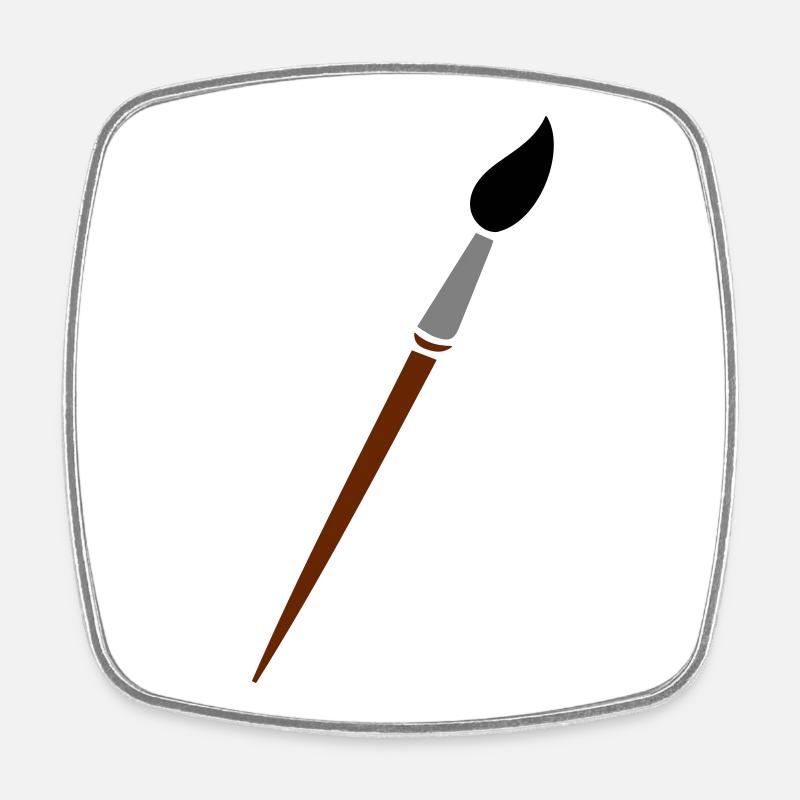 paint brush - Square fridge magnet - white