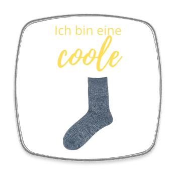 coole Socke - Viereckiger Kühlschrankmagnet - Weiß - Vorne