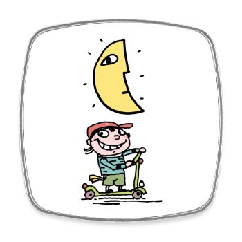 Charly and the Moon - Square fridge magnet - white - Front